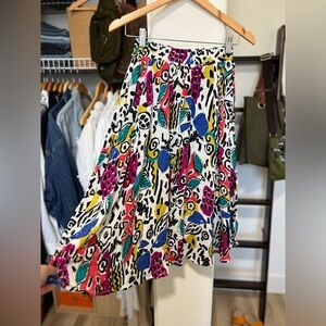 CAROLE LITTLE Petites Print Vintage Skirt with Pockets